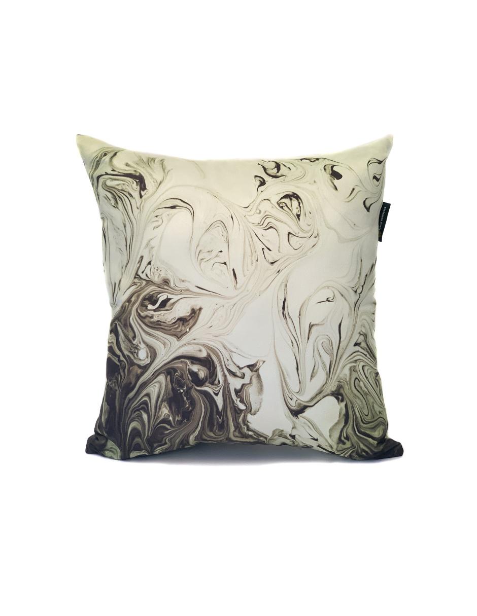 Cojín decorativo sublimado Soufian gris con blanco