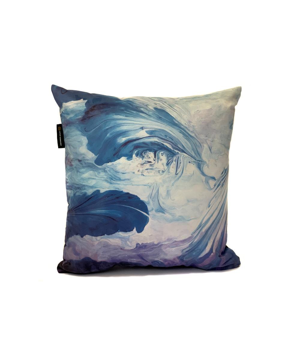 Cojín decorativo sublimado Agota azul con morado