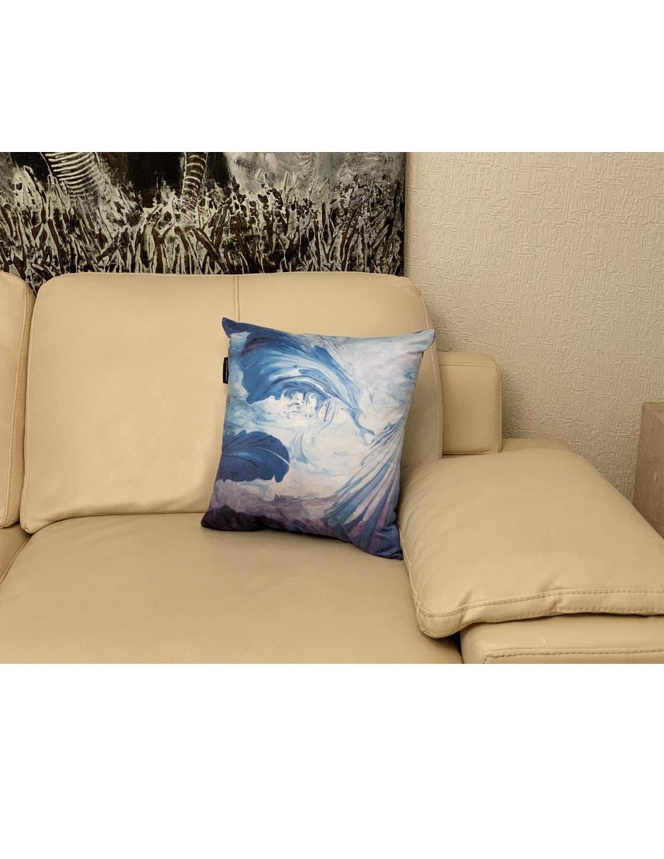 Cojín decorativo sublimado Agota azul con morado 4