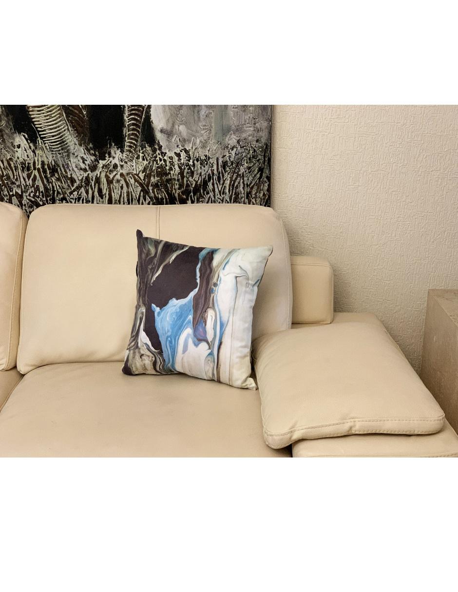 Cojín decorativo sublimado Bayou azul con negro 5