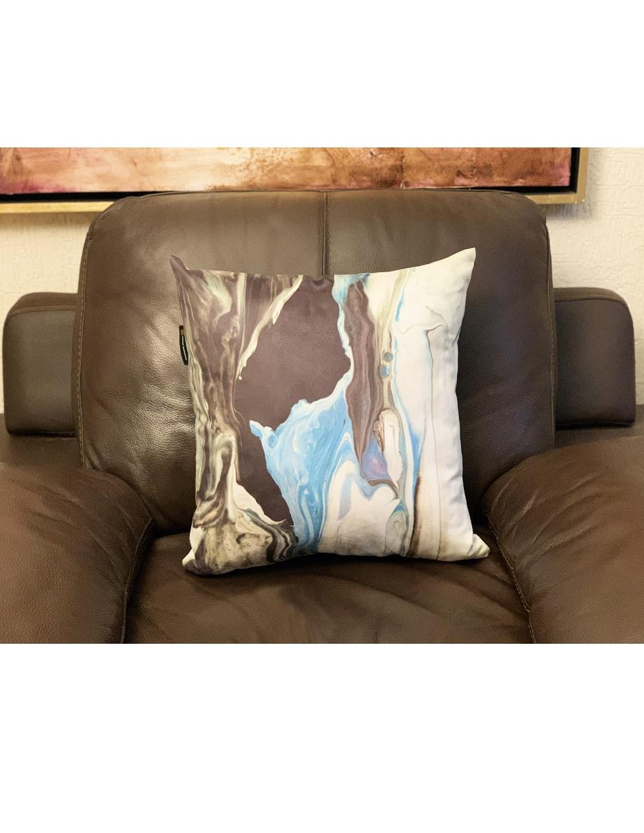 Cojín decorativo sublimado Bayou azul con negro 3