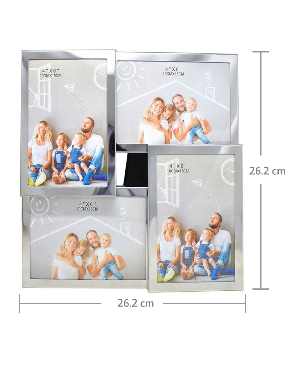 Portarretratos de aluminio para 4 fotos 5