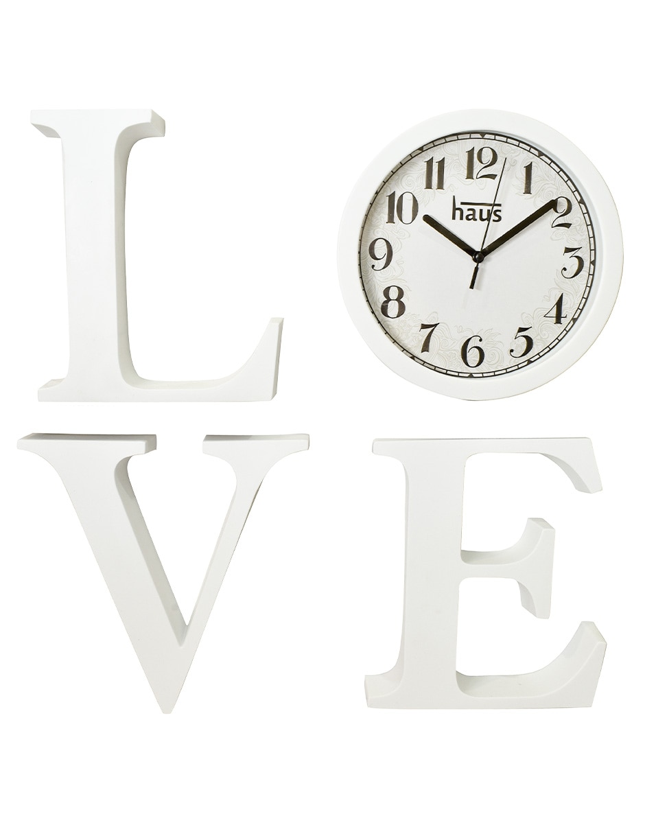 Reloj de pared Love de plástico