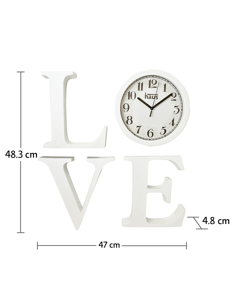Reloj de pared Love de plástico