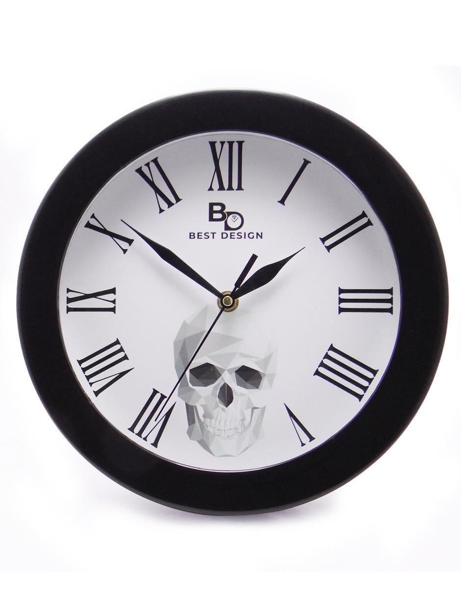 Reloj de pared Calavera Geometric de vidrio