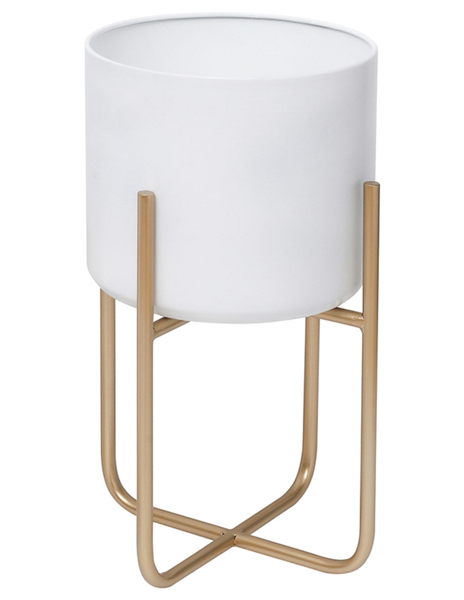Maceta con base Mónica de metal con sistema automático de riego