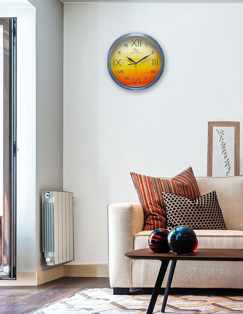 Reloj de pared Solid Sunset de plástico
