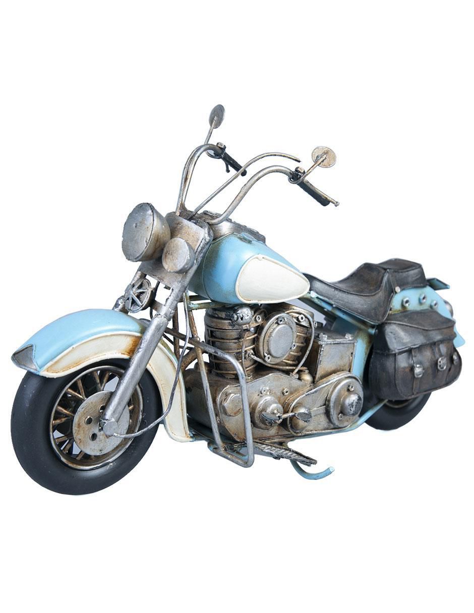 Figura decorativa de motocicleta Vintage de metal
