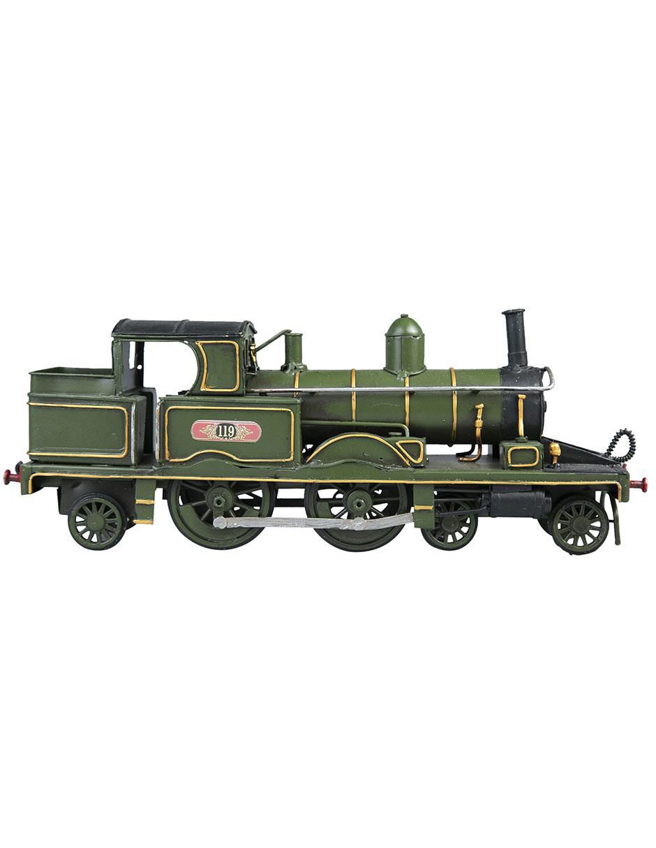 Figura decorativa de locomotora VINTAGE de metal
