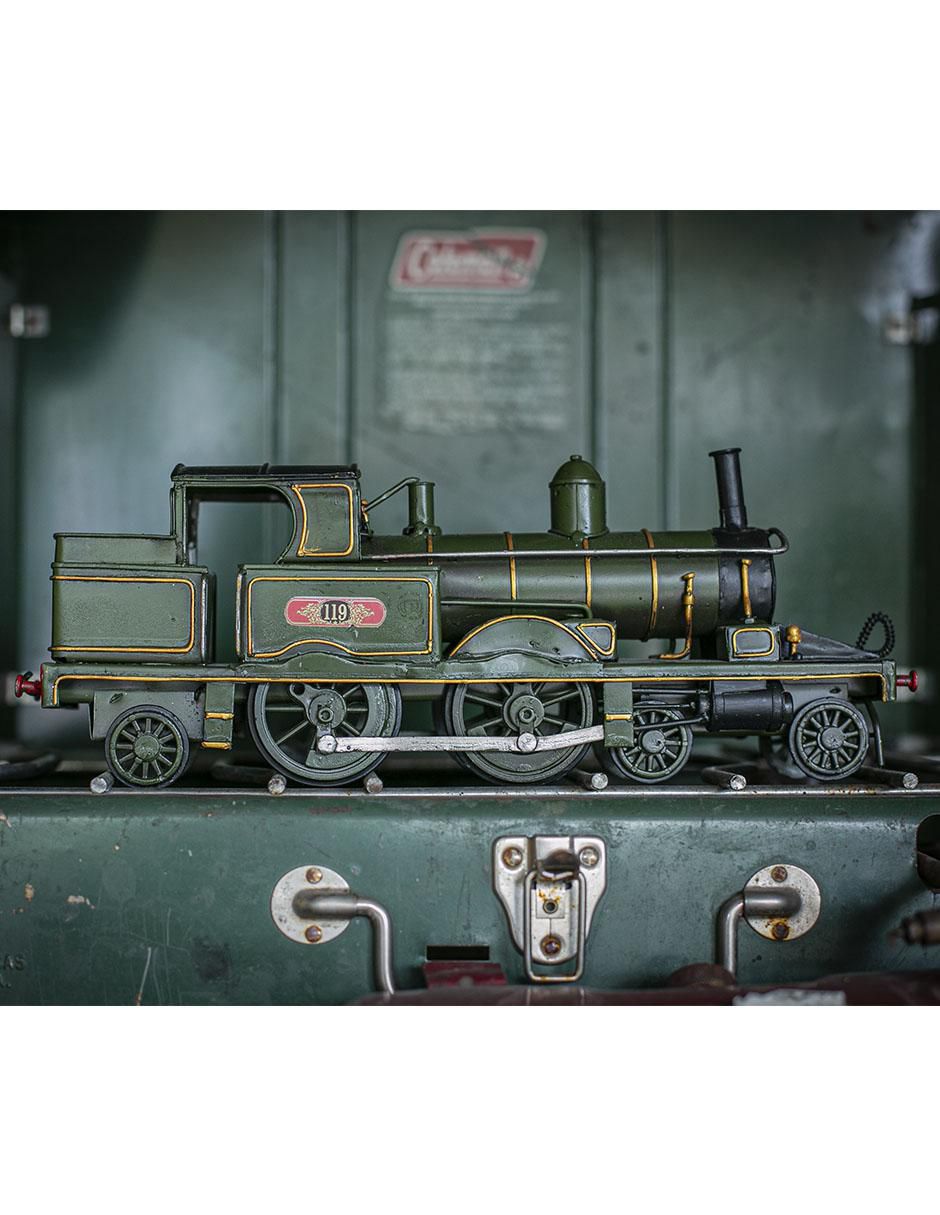 Figura decorativa de locomotora VINTAGE de metal Figura decorativa de locomotora VINTAGE de metal