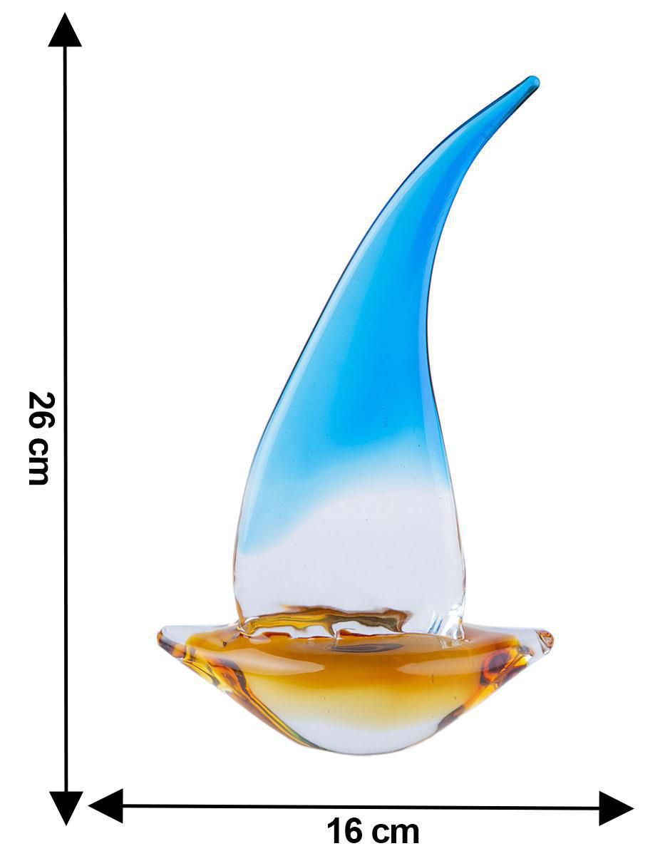 Figura decorativa de velero de vidrio 5