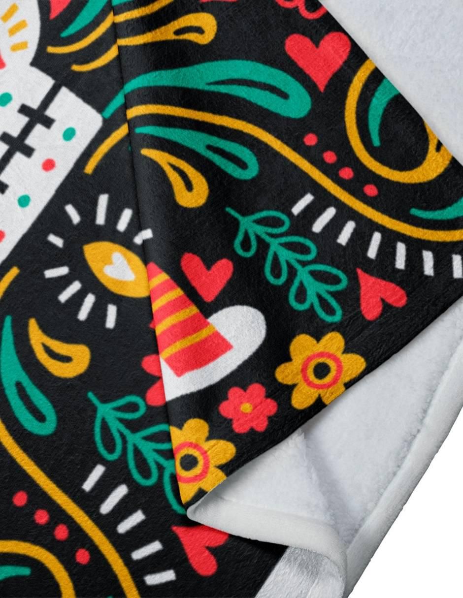 Frazada de tejido plano Calavera Méxicana unisex