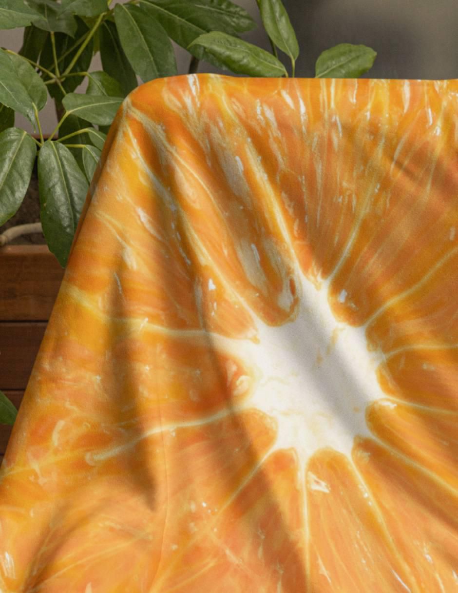 Frazada de tejido plano Frutas Naranja 2