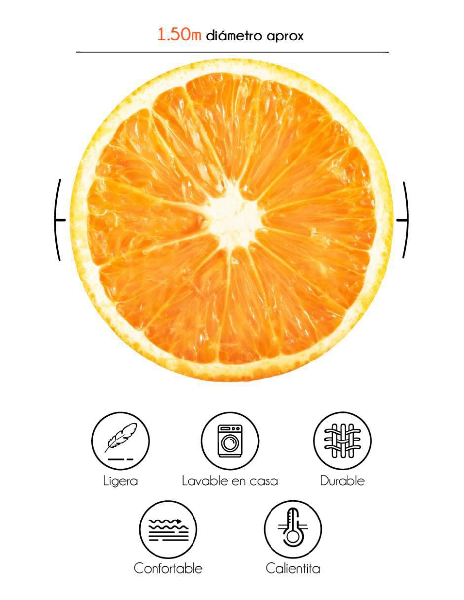 Frazada de tejido plano Frutas Naranja 4