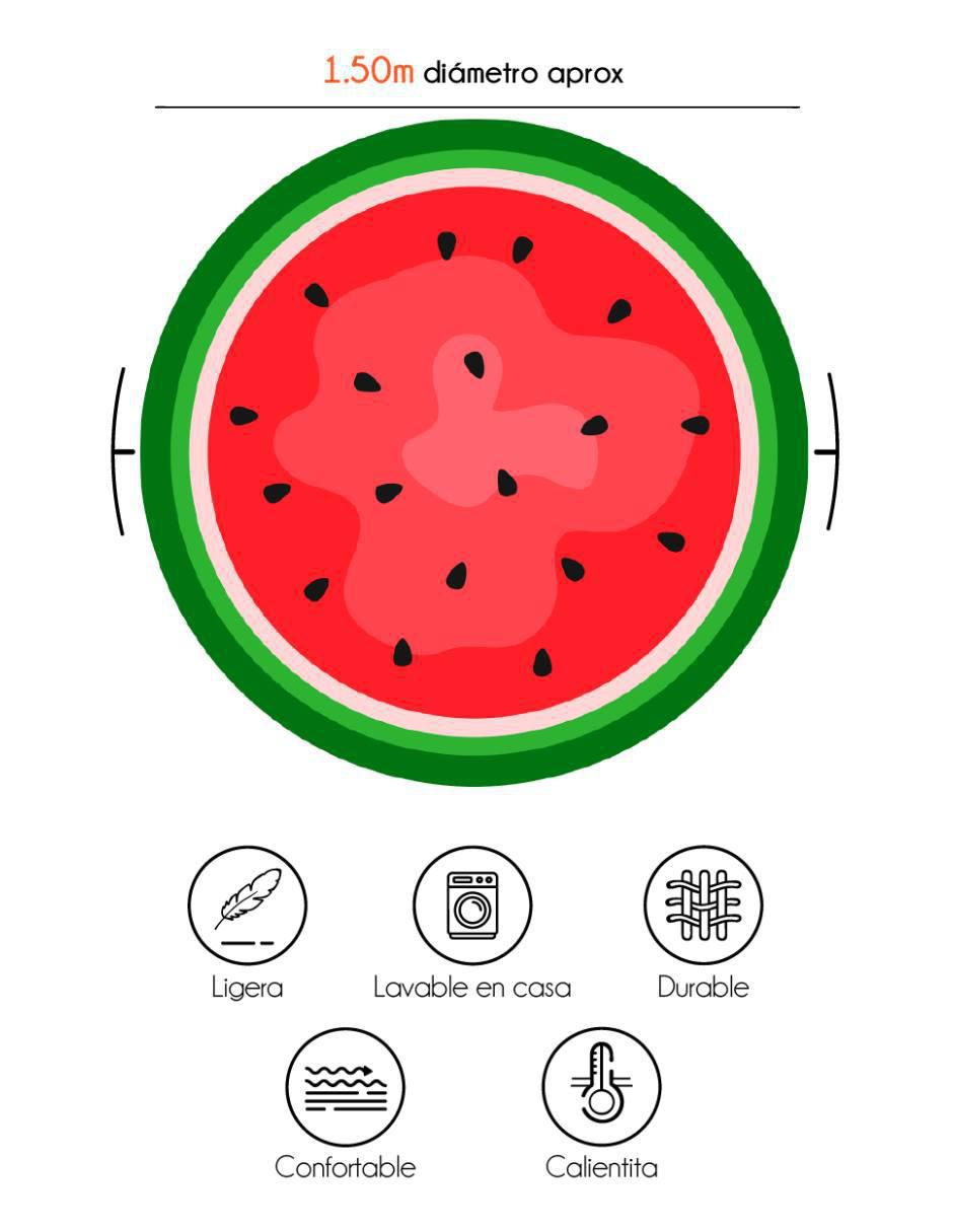 Frazada de tejido plano Frutas Sandía 4