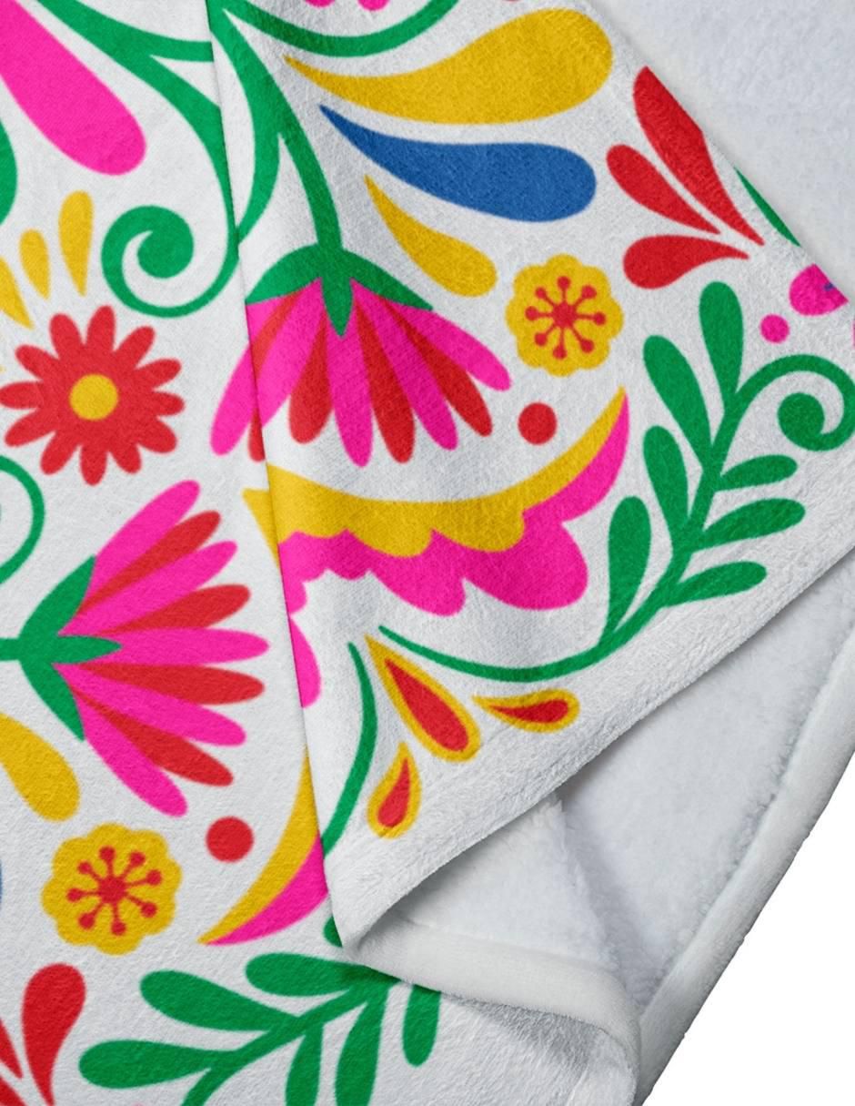 Frazada de tejido plano Flores Mexicana 3