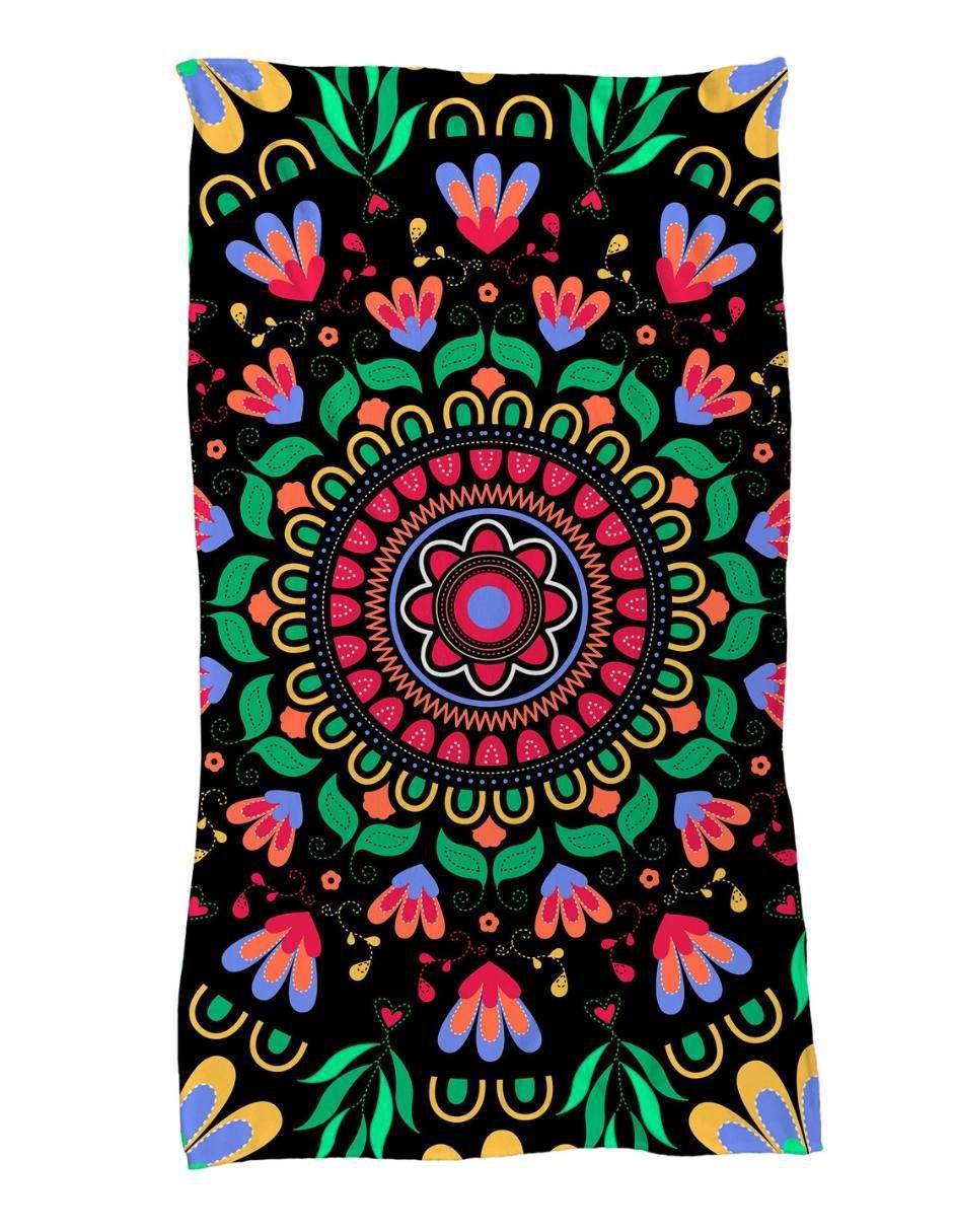 Frazada de tejido plano Mandala Mexicana Frazada de tejido plano Mandala Mexicana