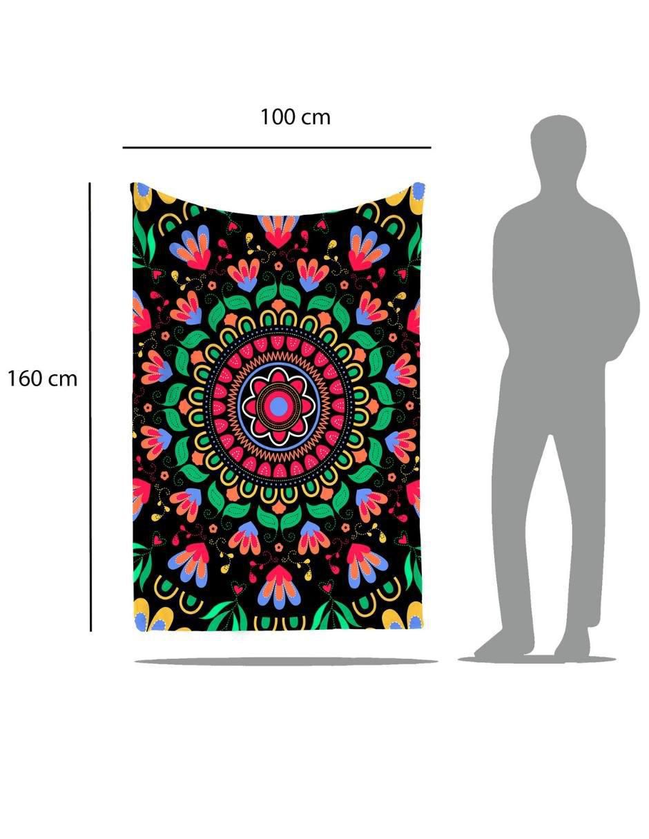 Frazada de tejido plano Mandala Mexicana 5