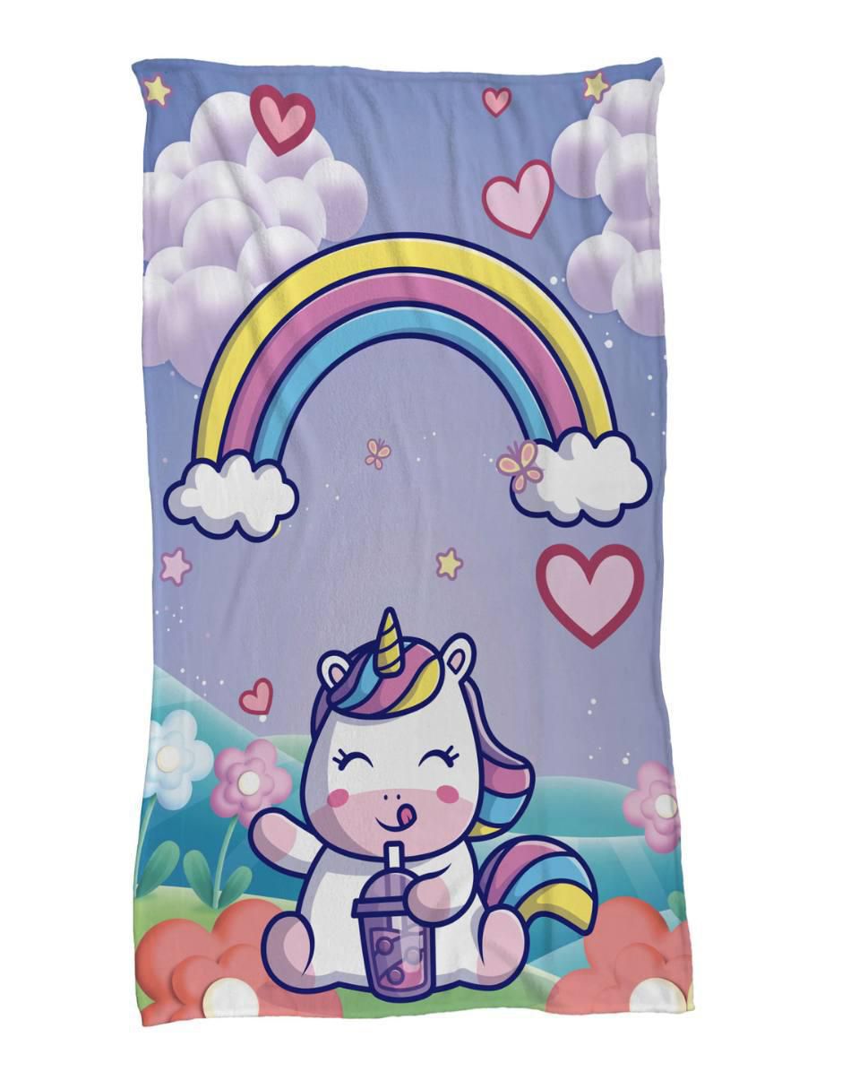 Frazada de tejido plano Unicornio Kawaii Frazada de tejido plano Unicornio Kawaii