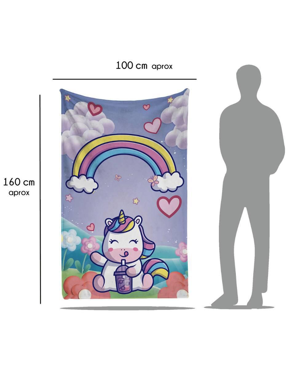 Frazada de tejido plano Unicornio Kawaii 5