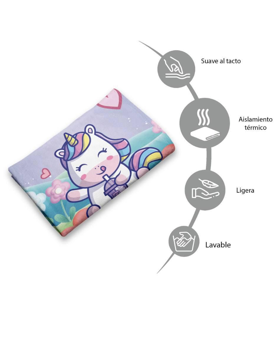 Frazada de tejido plano Unicornio Kawaii 4