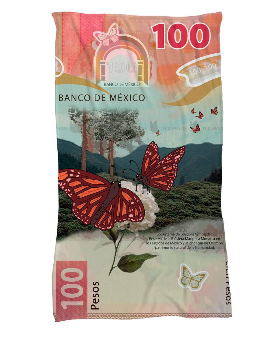 Frazada de tejido de punto Billete De 100 Mariposa Frazada de tejido de punto Billete De 100 Mariposa