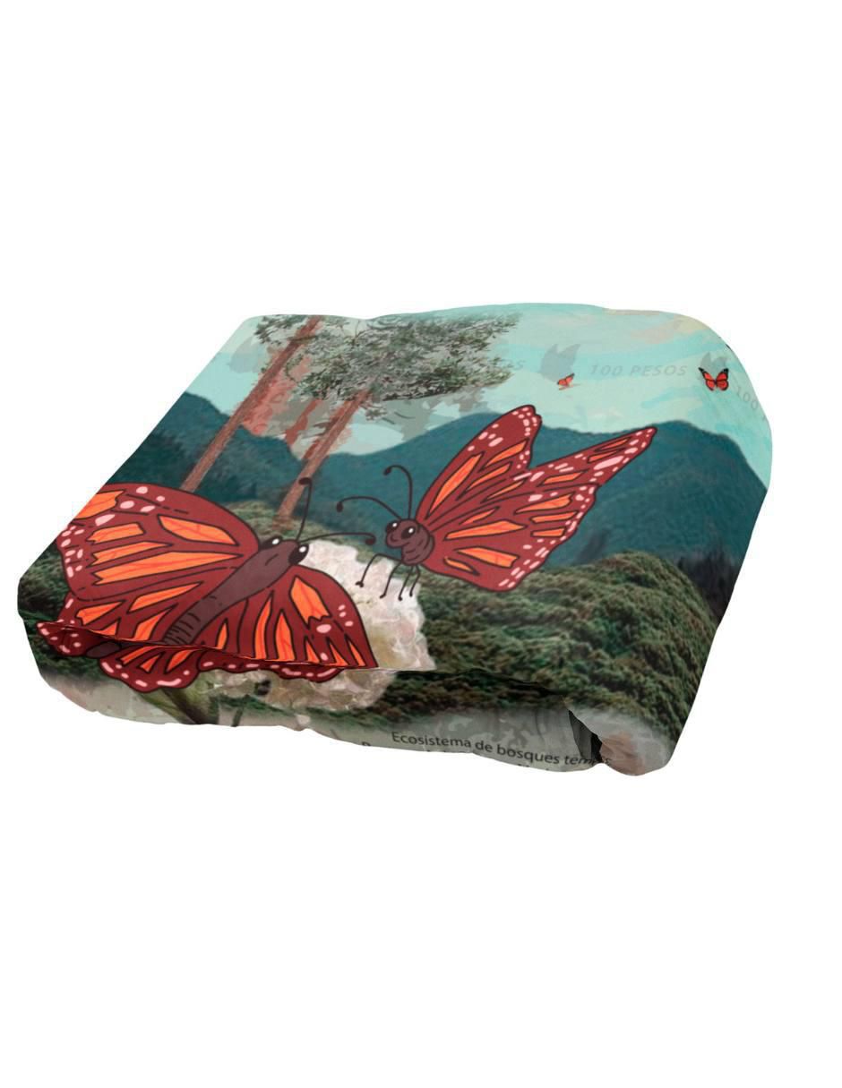 Frazada de tejido de punto Billete De 100 Mariposa 2
