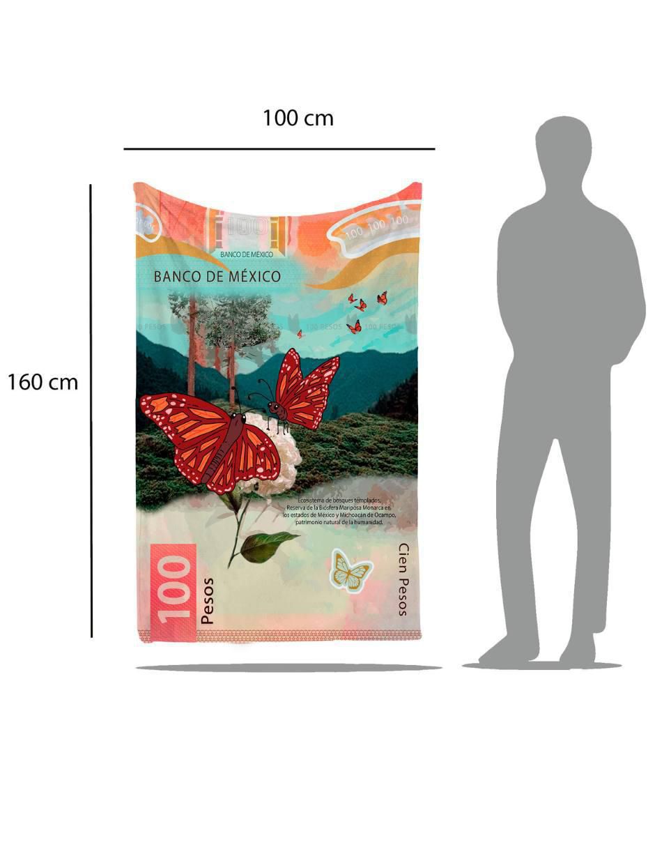 Frazada de tejido de punto Billete De 100 Mariposa 5