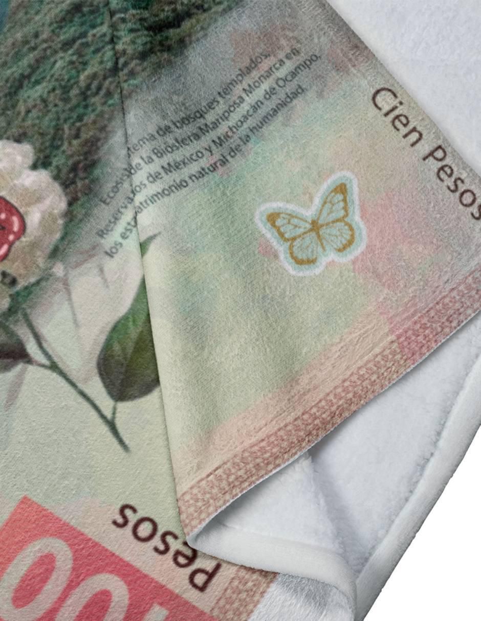 Frazada de tejido de punto Billete De 100 Mariposa 3