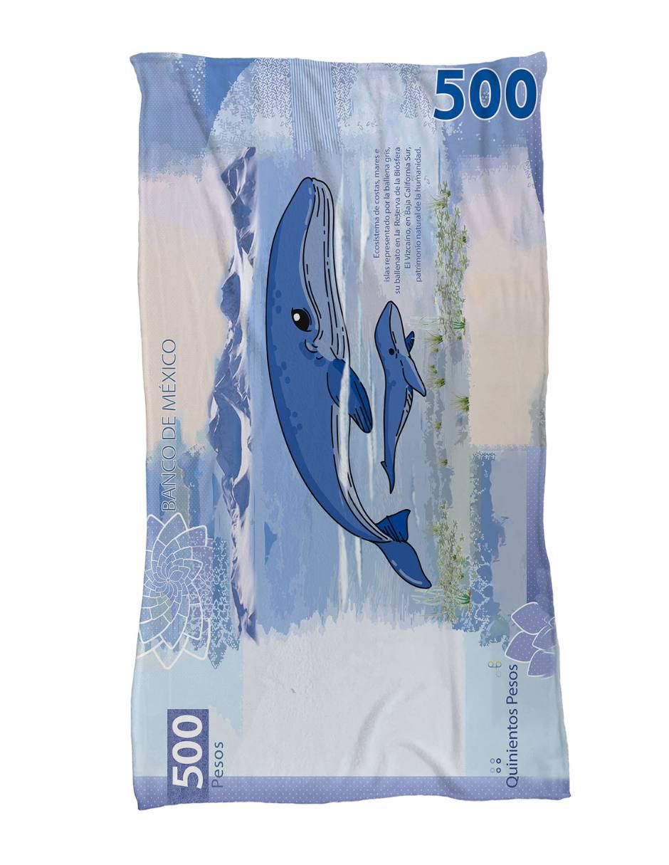 Frazada de tejido de punto Billete De 500 Ballena Frazada de tejido de punto Billete De 500 Ballena