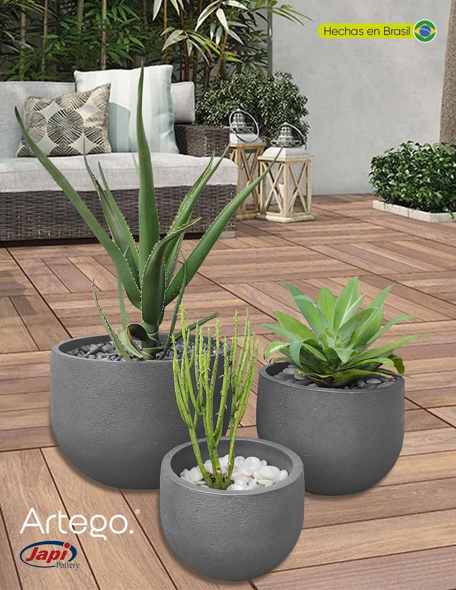Set maceta Rustic Japi de plástico 3