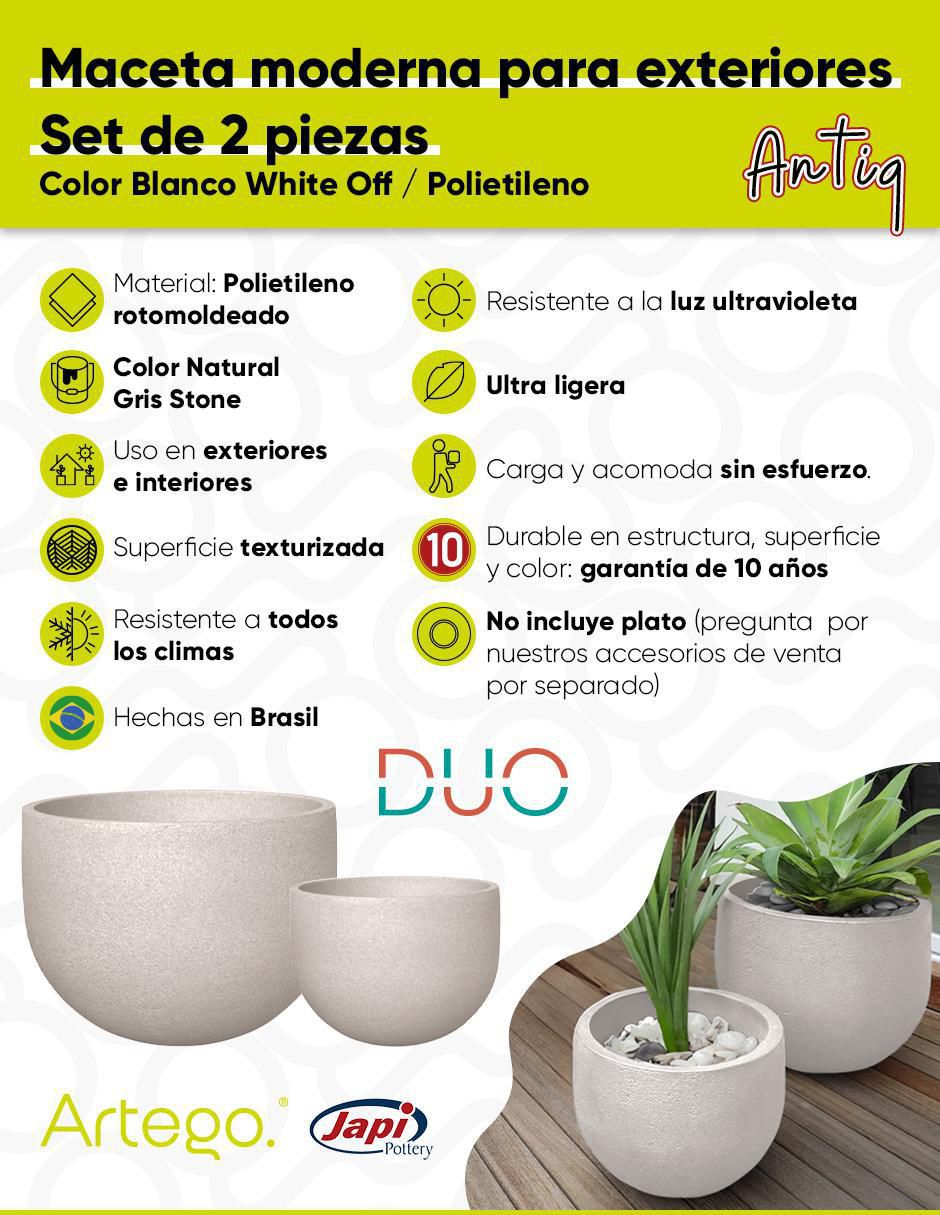 Set maceta Duo Japi de plástico 3