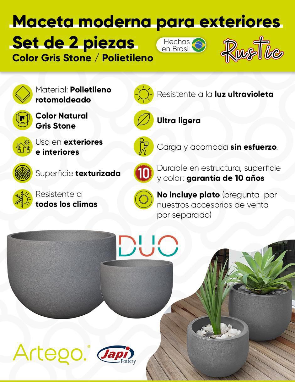 Set maceta Duo Japi de plástico 4