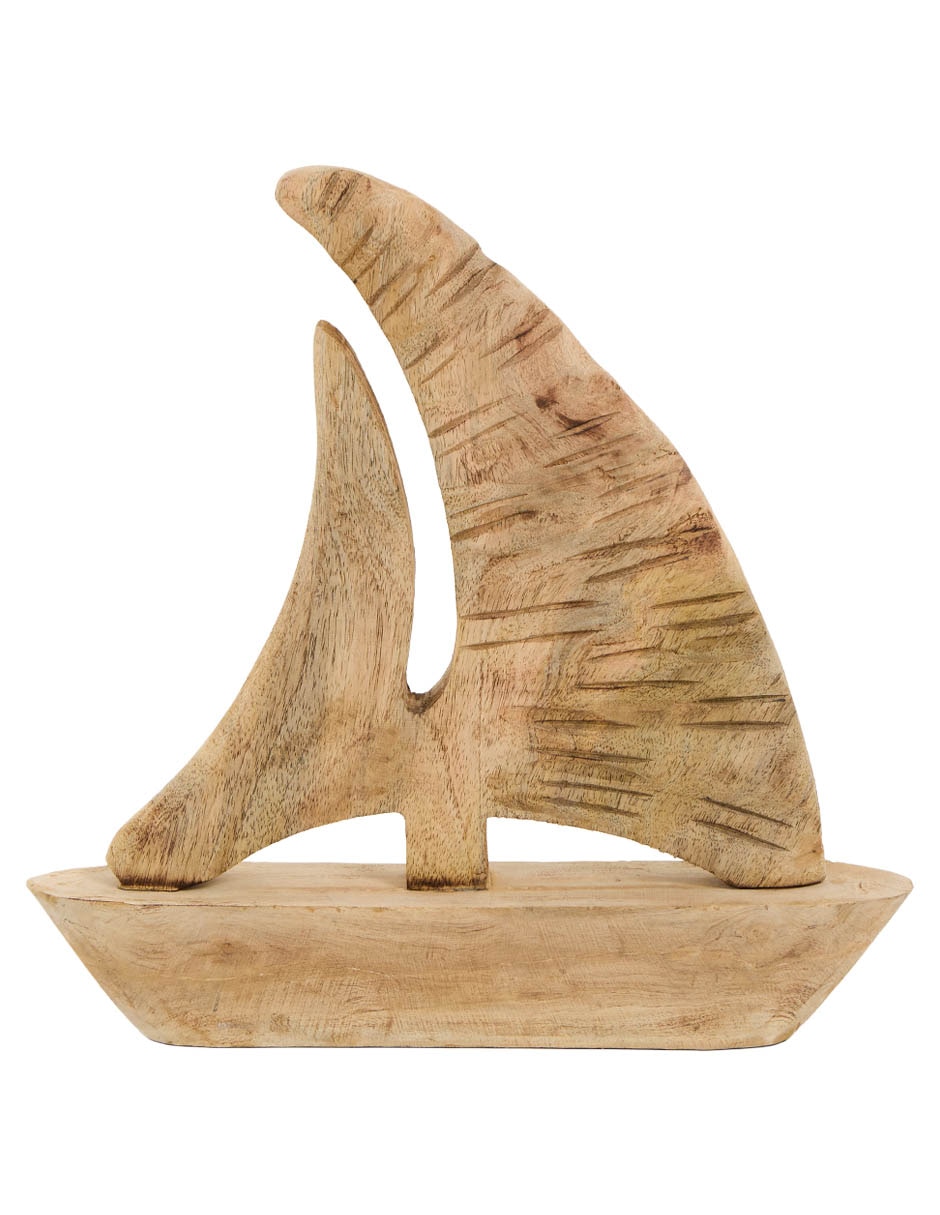 Figura decorativa de velero de madera
