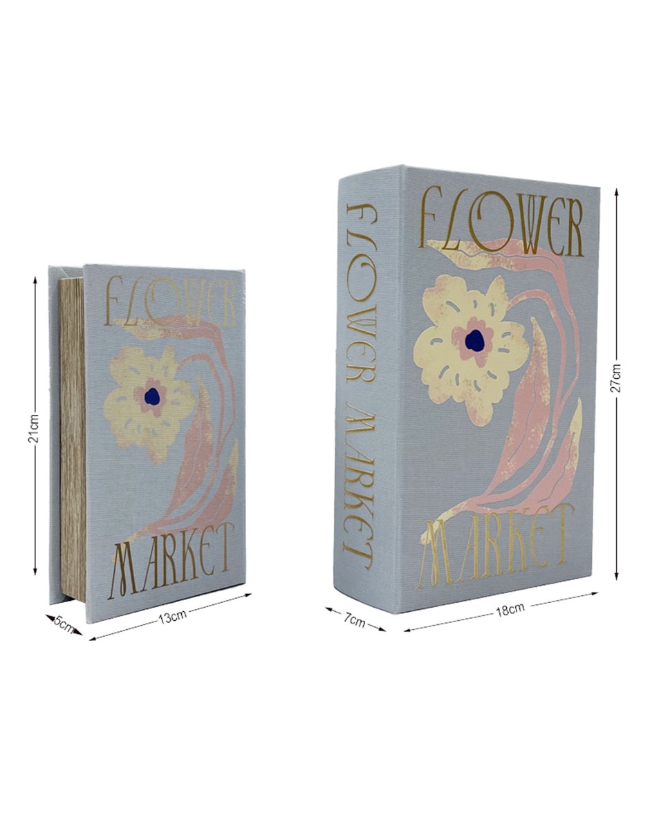 Caja decorativa con set Haus Flower Market rectangular con 2 piezas