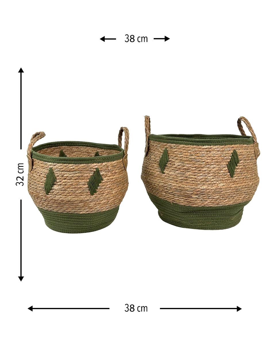 Set cesto multiusos Haus Natural Leaf