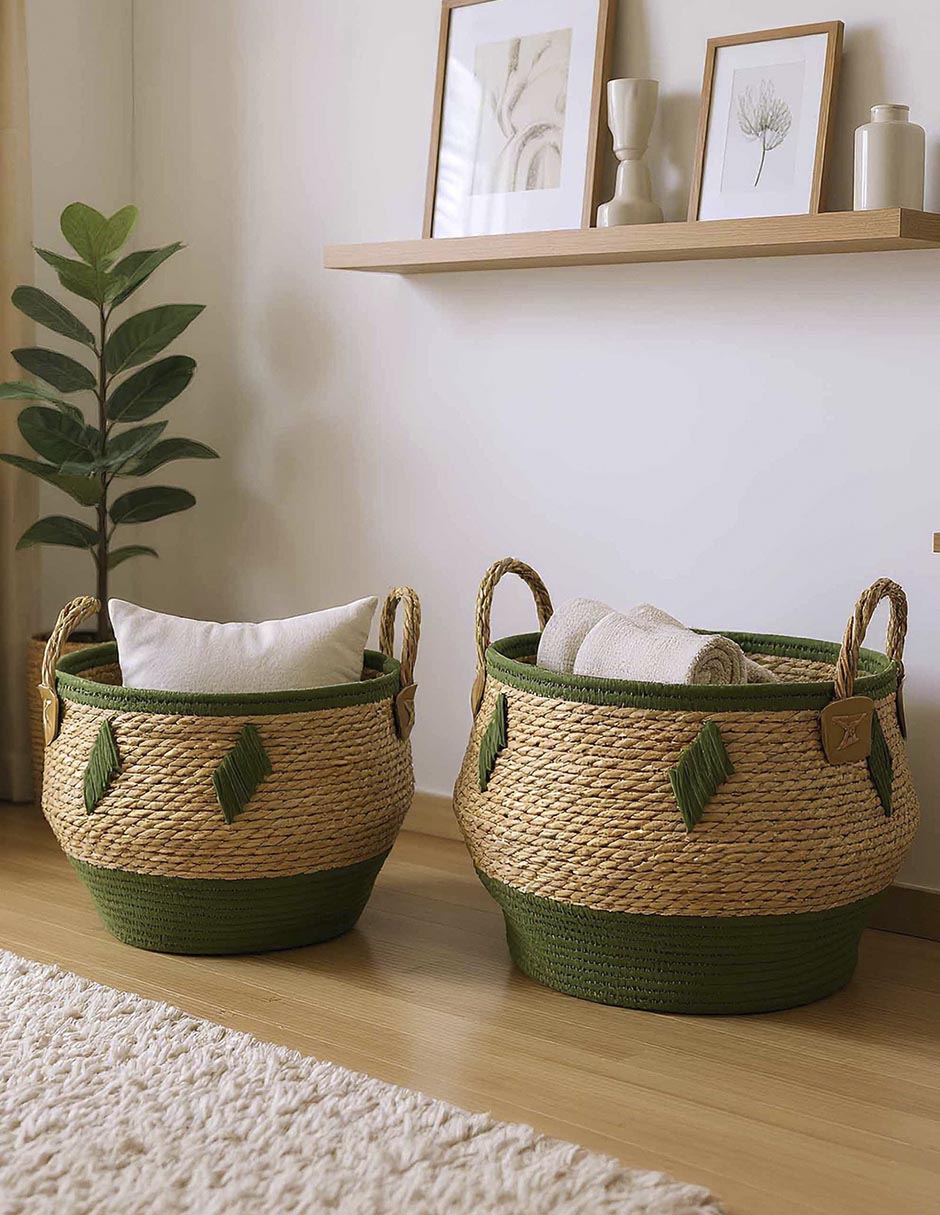 Set cesto multiusos Natural Leaf
