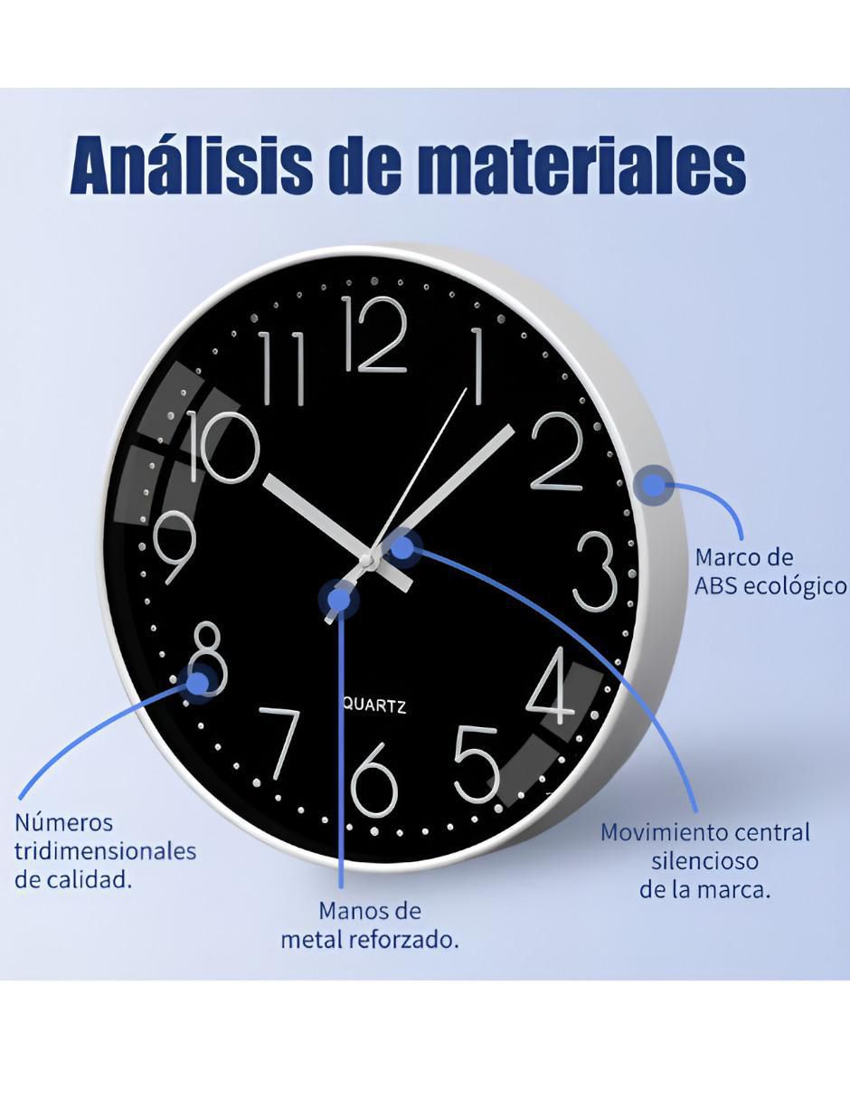 Reloj de pared de plástico