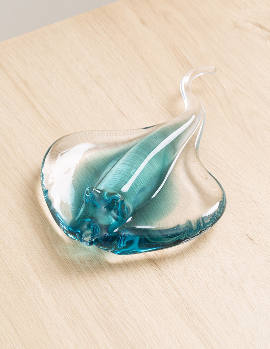 Figura decorativa de mantarraya Fish de vidrio 3