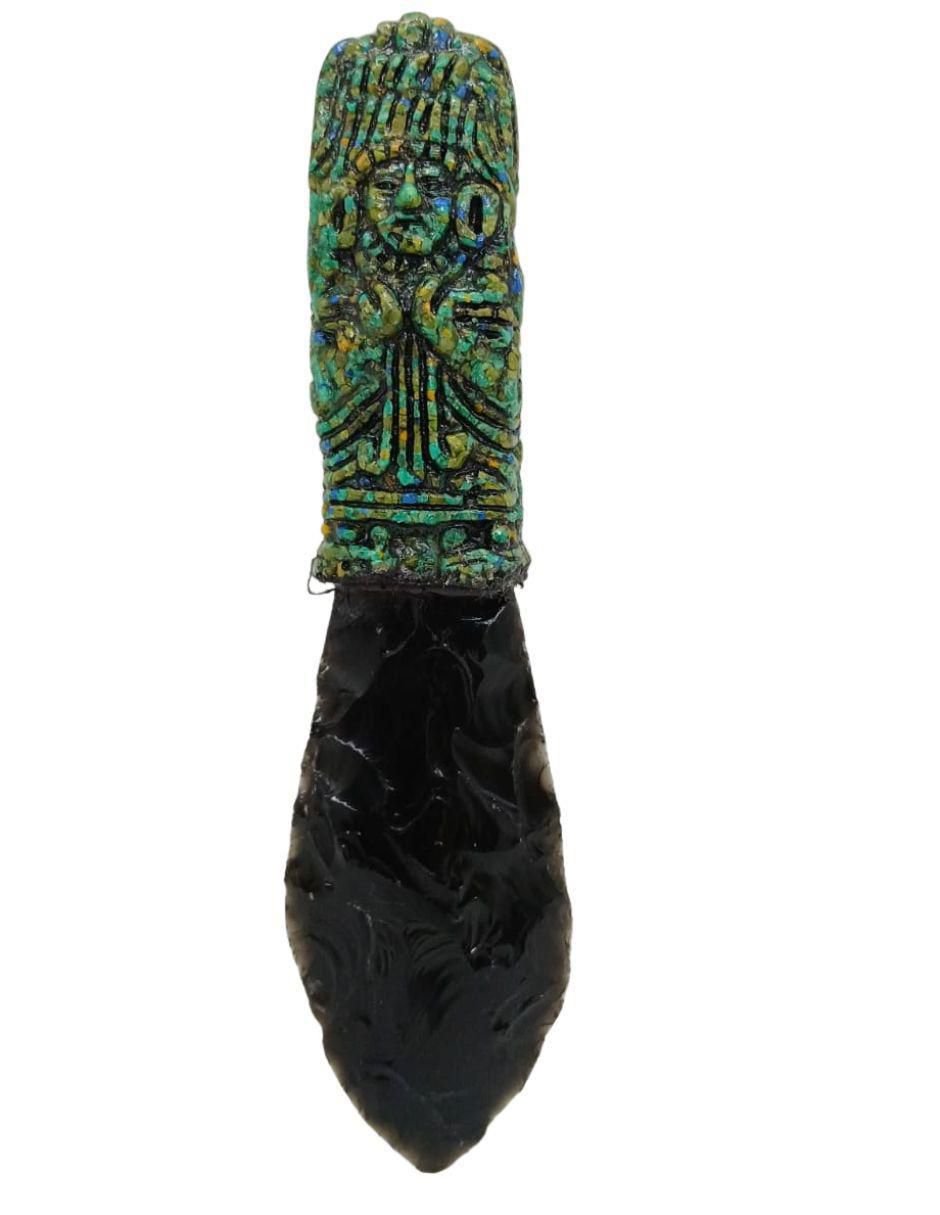 Figura decorativa de daga de vidrio