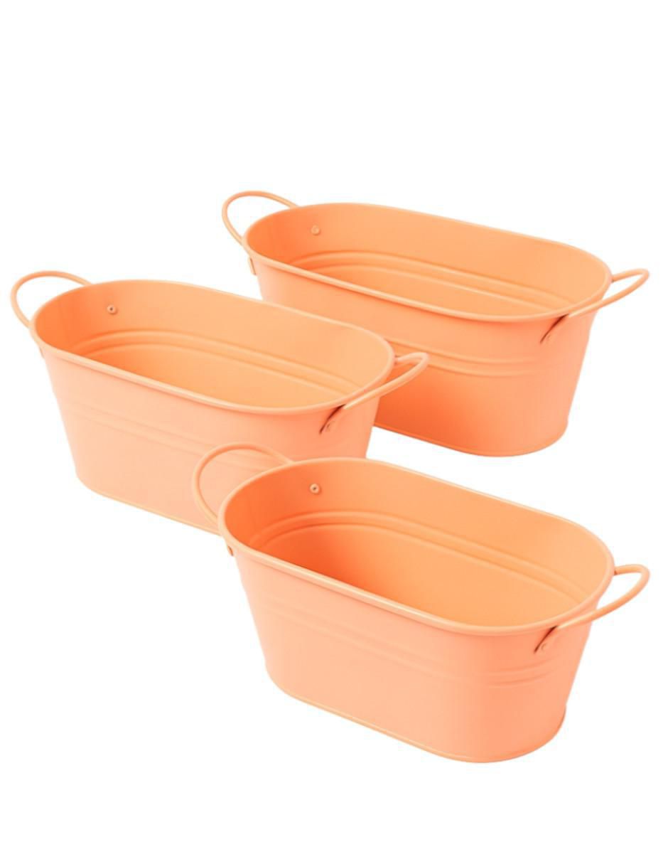 Set maceta Shabby Chic de acero inoxidable