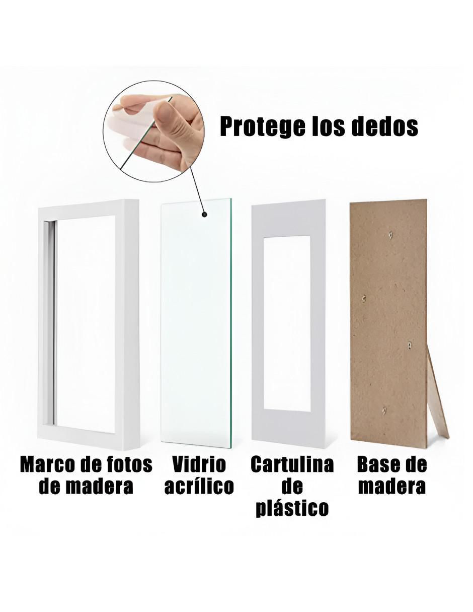 Set portarretratos de madera para 1 foto 3
