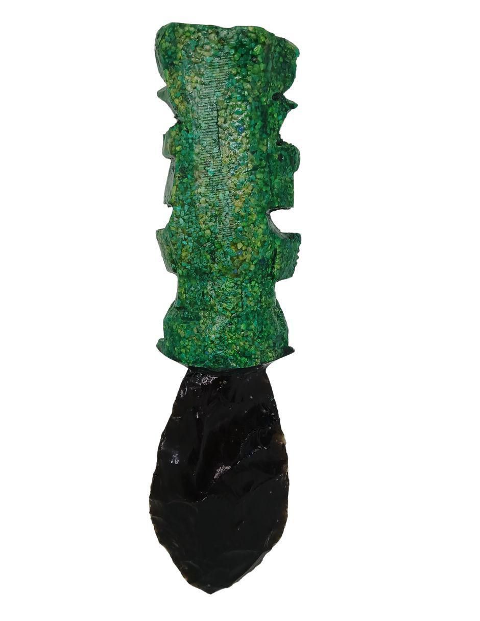 Figura decorativa de daga de vidrio