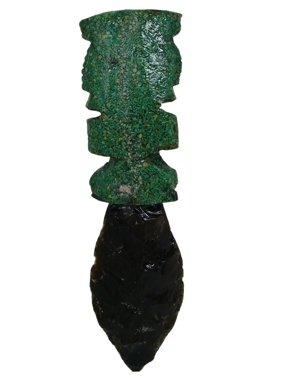 Figura decorativa de daga Tlacaelel Mx de vidrio
