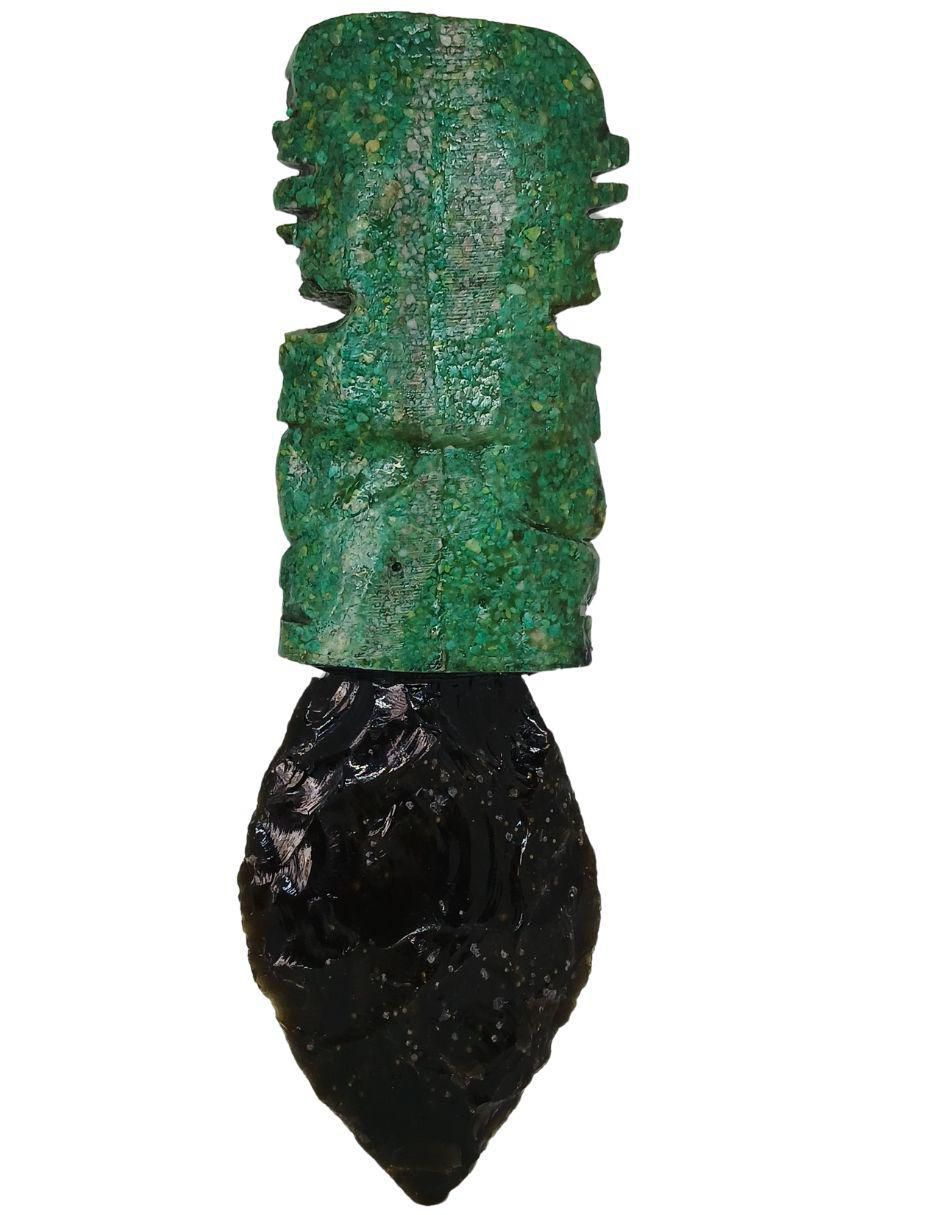 Figura decorativa de daga Tlacaelel Mx de vidrio