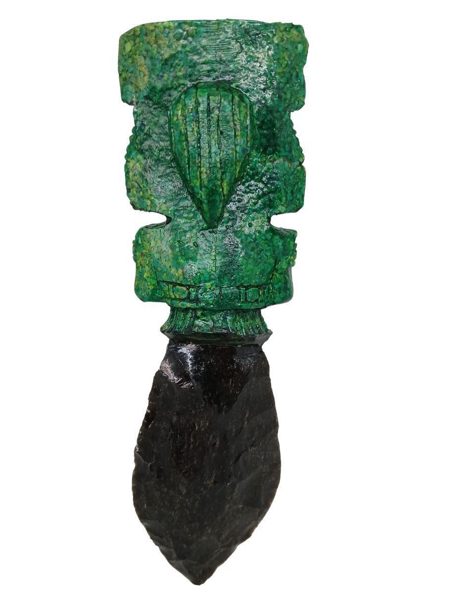 Figura decorativa de daga Tlacaelel Mx de vidrio
