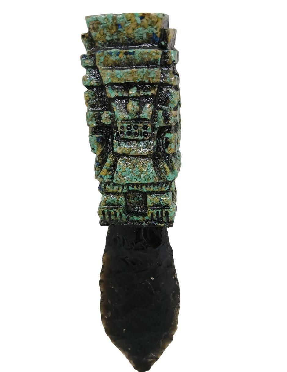 Figura decorativa de daga Tlacaelel Mx de vidrio