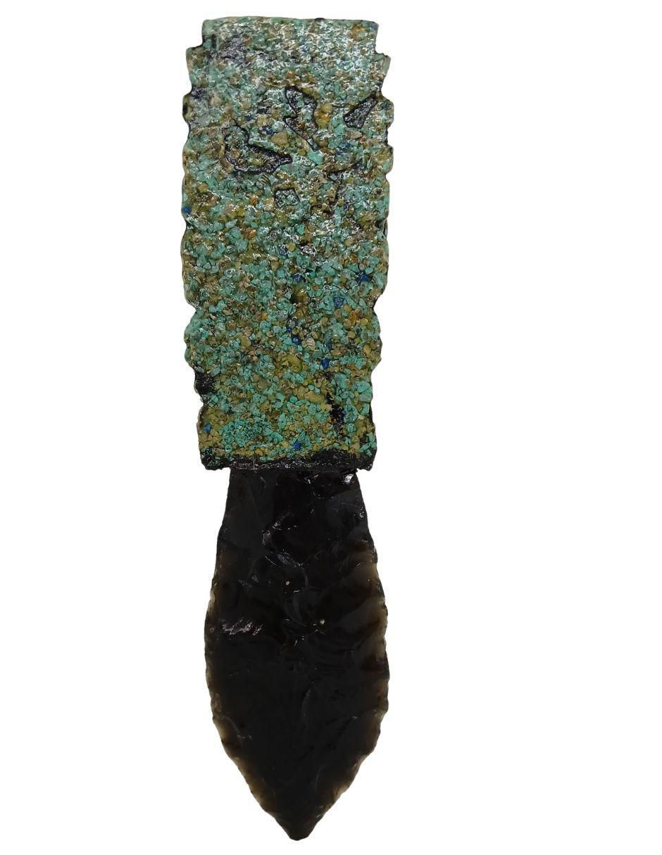 Figura decorativa de daga Tlacaelel Mx de vidrio