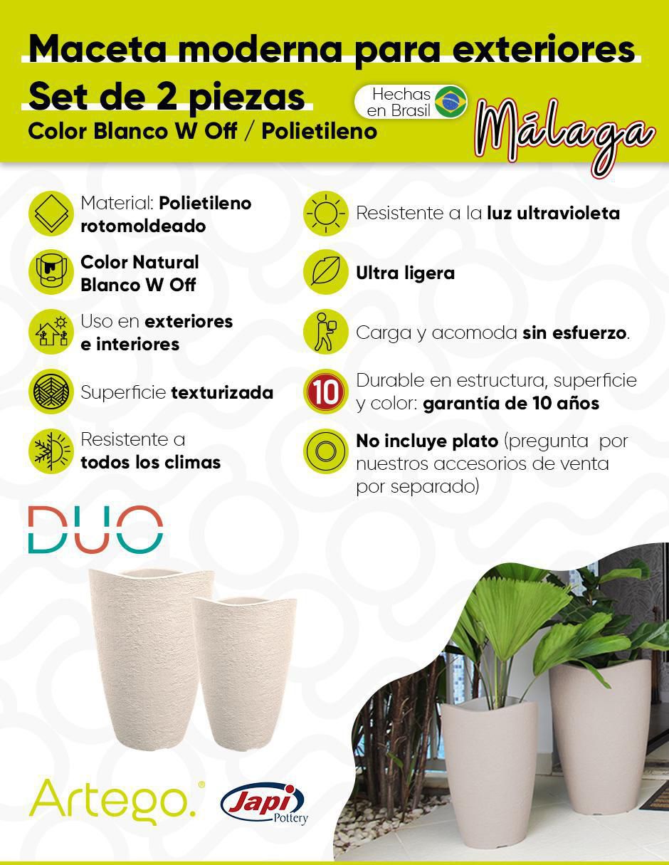 Set maceta Málaga Japi de polietileno