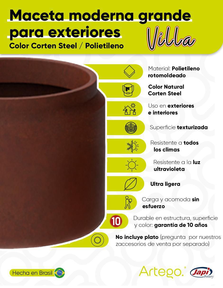 Set maceta Corten Steel de polietileno 3